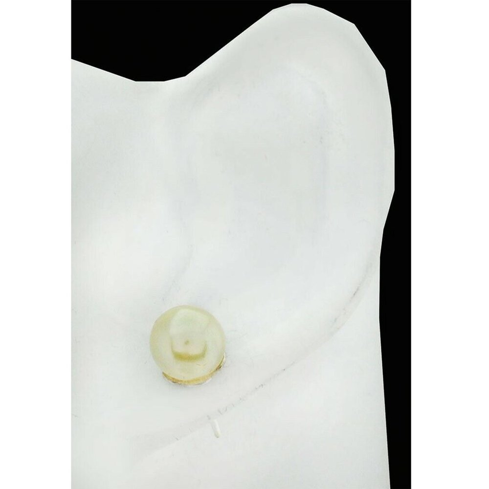 Genuine 8 mm Pearl Stud Earrings .925 Sterling Silver - Picture 2 of 4
